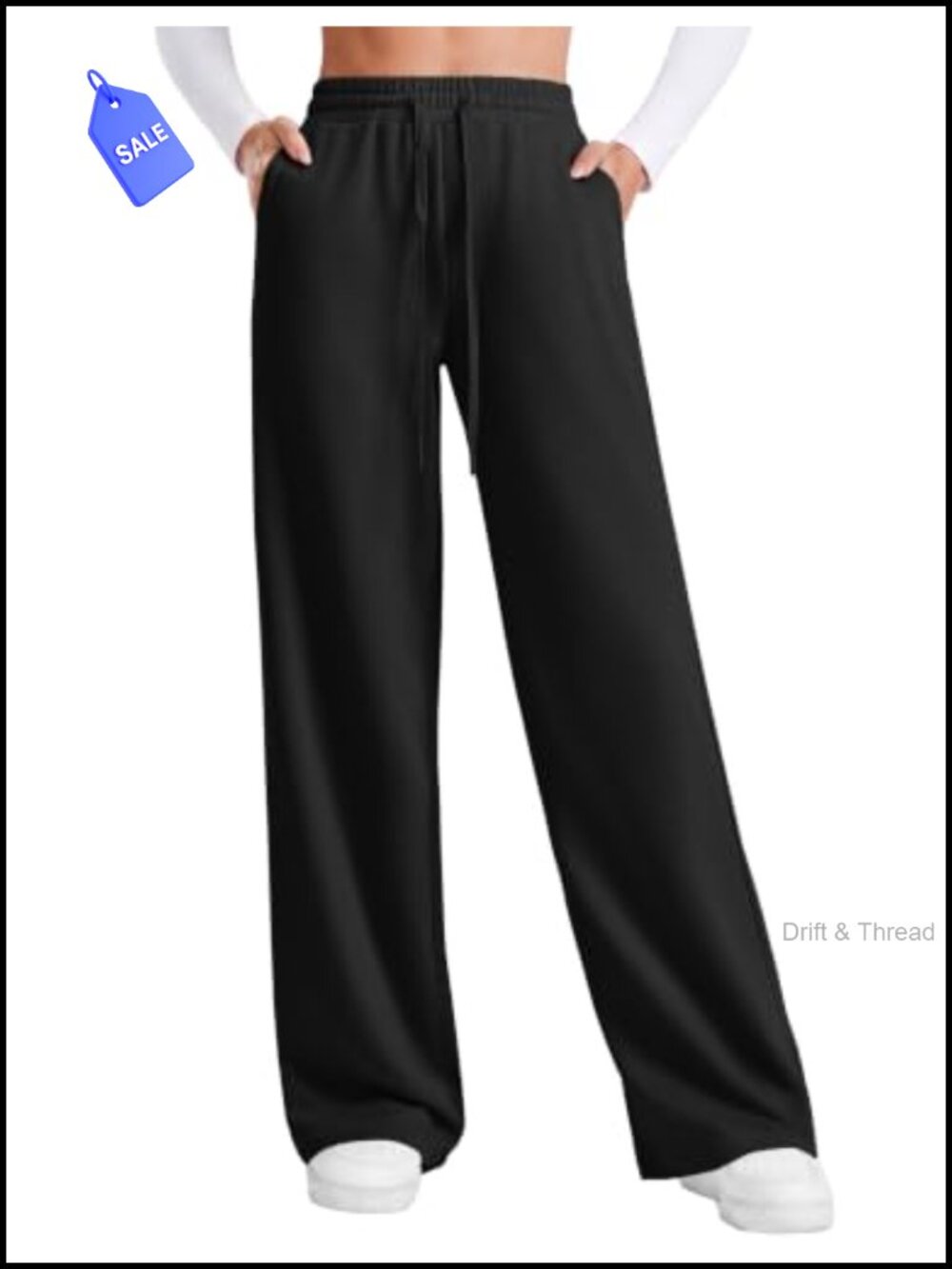 Women's Wide Leg High Waisted Sweatpants Petite Regular Tall Polyester Cotton